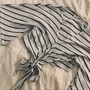 striped wrap top